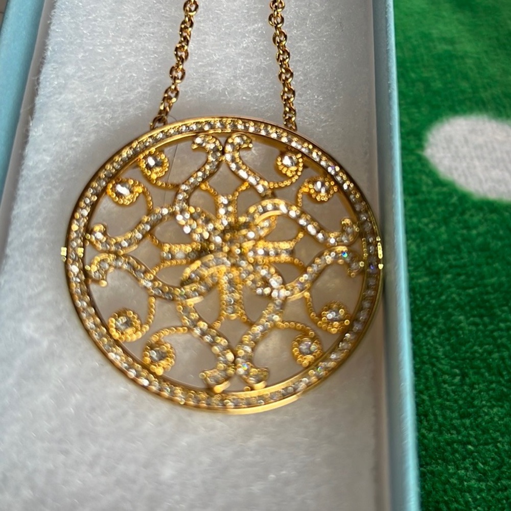 Golden Lace Necklace; adjustable to 34”